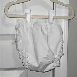 VINTAGE 90s White Eyelet Lace Ruffled Butt Baby Bloomers